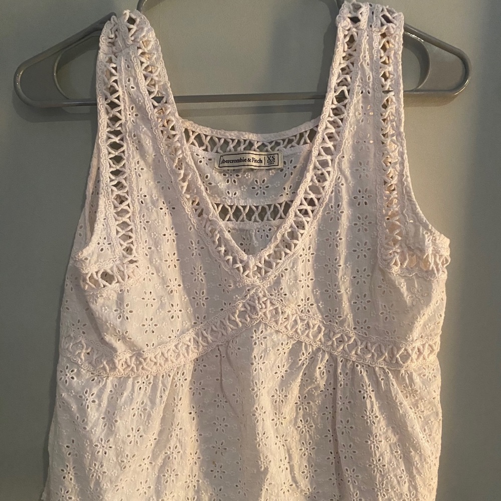 A&F white peplum tank top